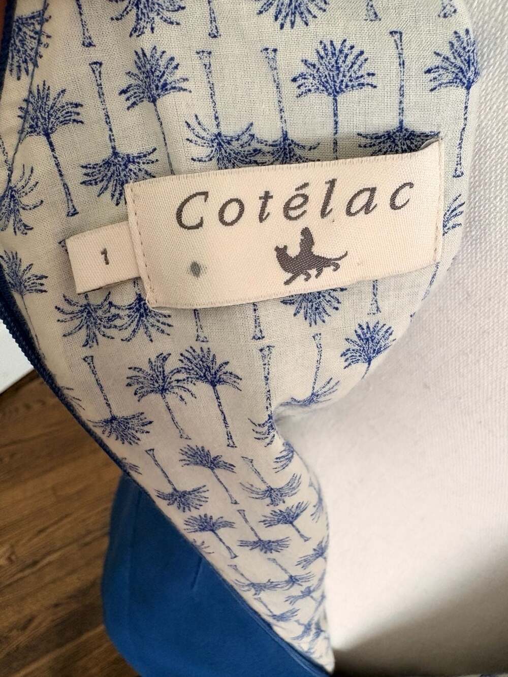 Cotélac Blue Lightweight Cap-Sleeve Sheath Dress Size 1 (US small/6) - Picture 5 of 13